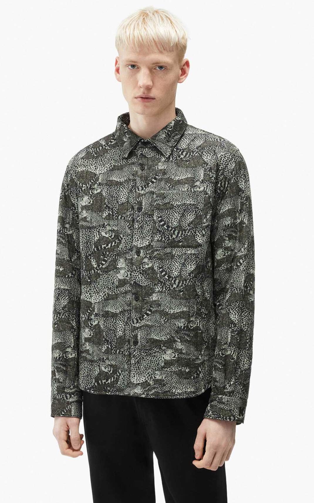Camisa Kenzo Archive Leopard quilted Hombre Verde Claro - SKU.4972835